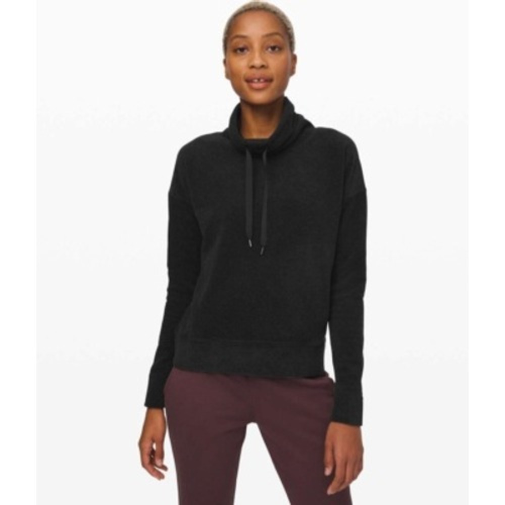 Lululemon Women's Go Forward Pullover Fleece Top Black Sz 4